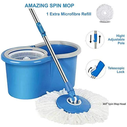 360 Magic Spin Mop Bucket with Stainless Steel Rod