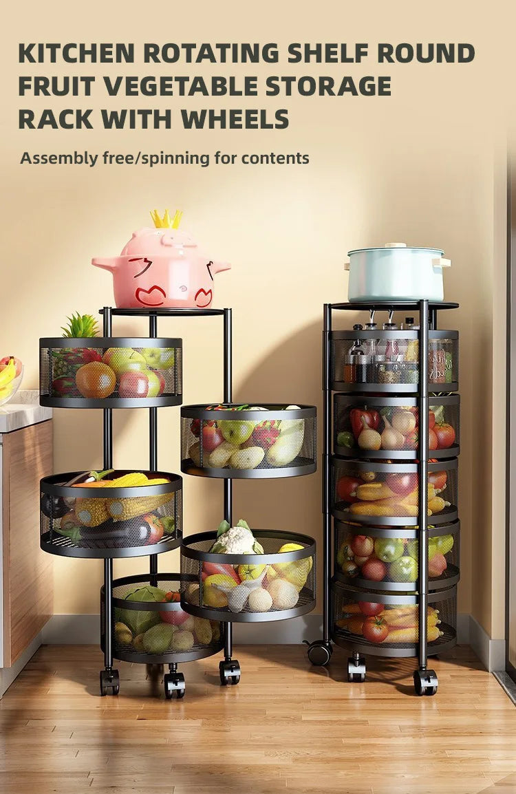 Kitchen Rolling Storage Rack 5 Layer