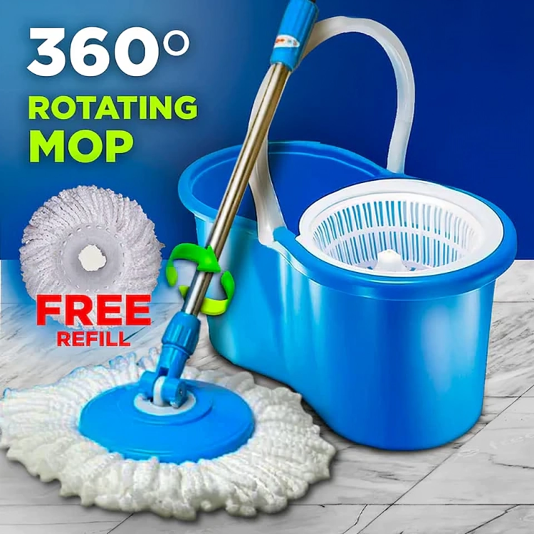 360 Magic Spin Mop Bucket with Stainless Steel Rod